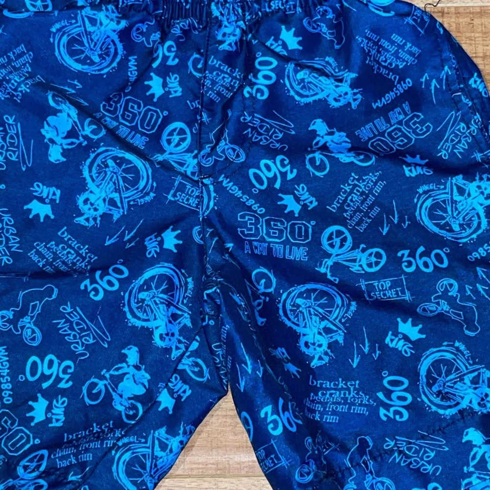 OP Boys board‎ shorts size 6/7 with motorcycles navy blue